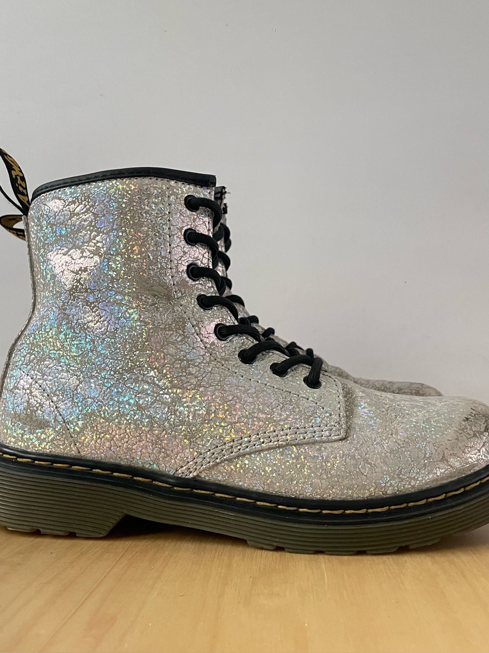 Dr. Martens 1460 Crinkle Metallic Lace-Up Boots | US 5